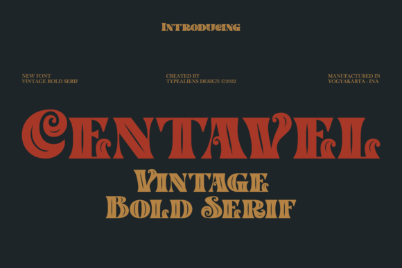 Centavel Font: A Bold Vintage Typeface for Branding