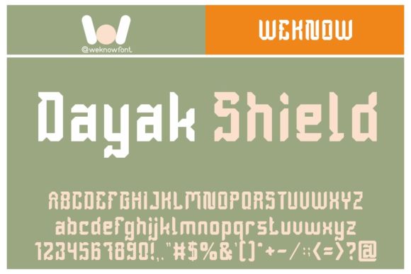 Dayak Shield Font: Bold Branding for Small Business
